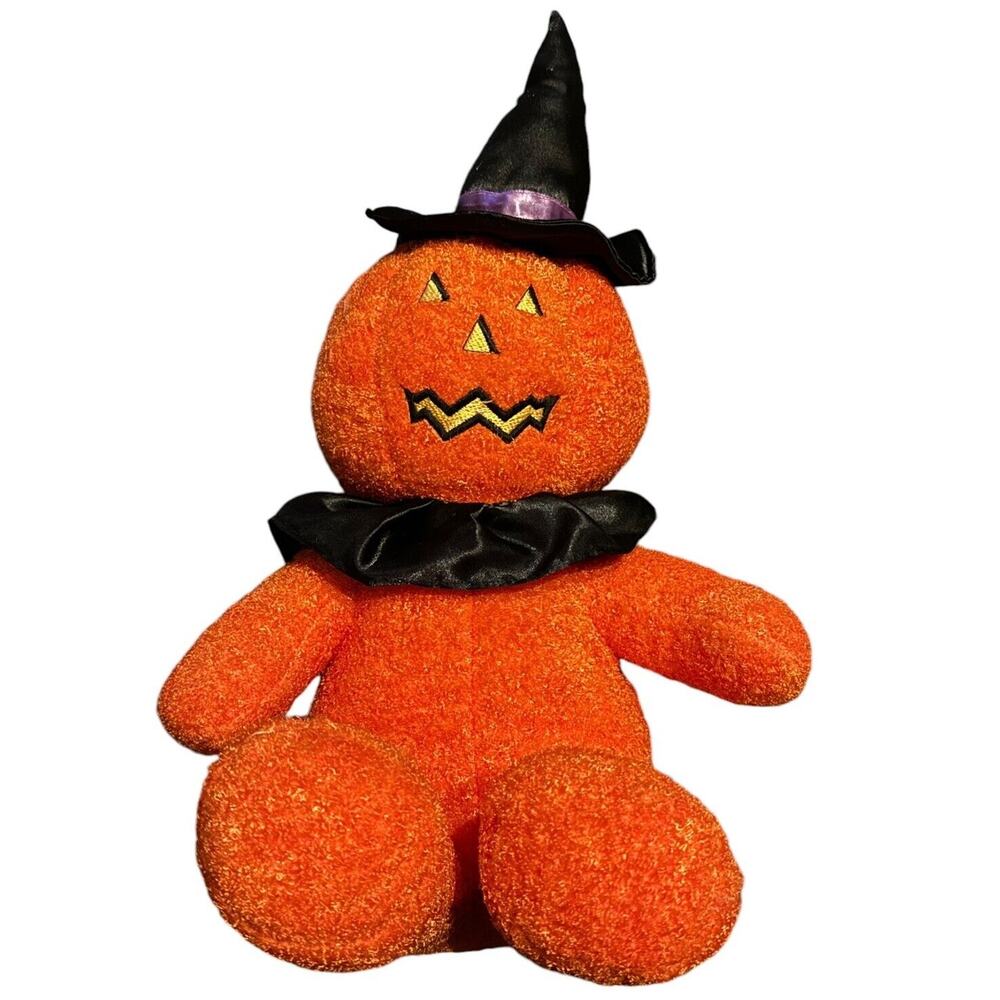 Pumpkin Witch Plush Jack O Lantern Sugar‎ Loaf Stuffed Animal Halloween READ